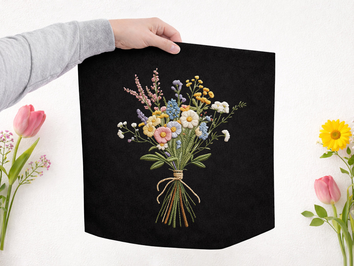 Faux Yarn Spring Flower Sublimation Design