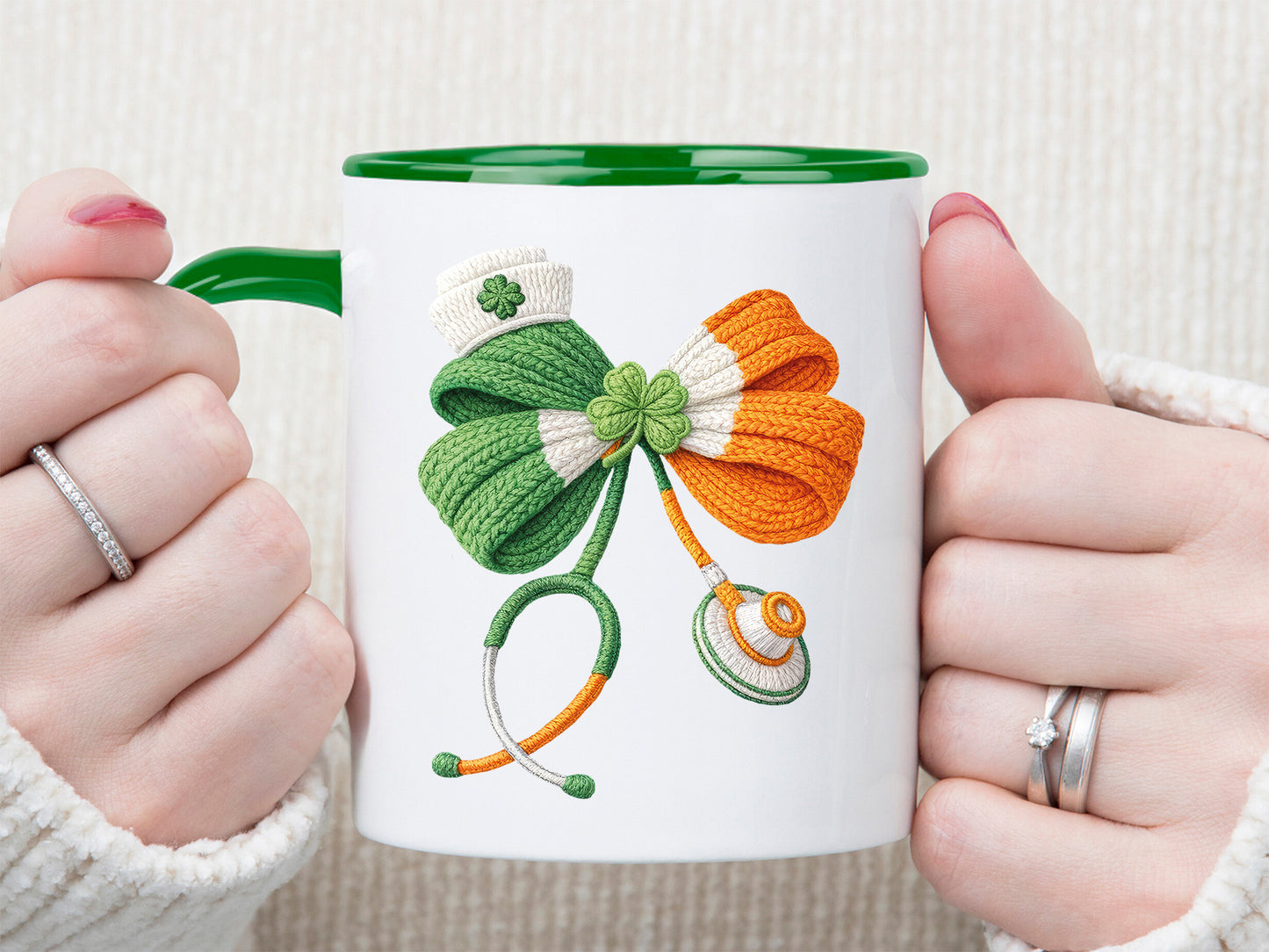 Faux Yarn Stethoscope St Patrick's Clipart PNG