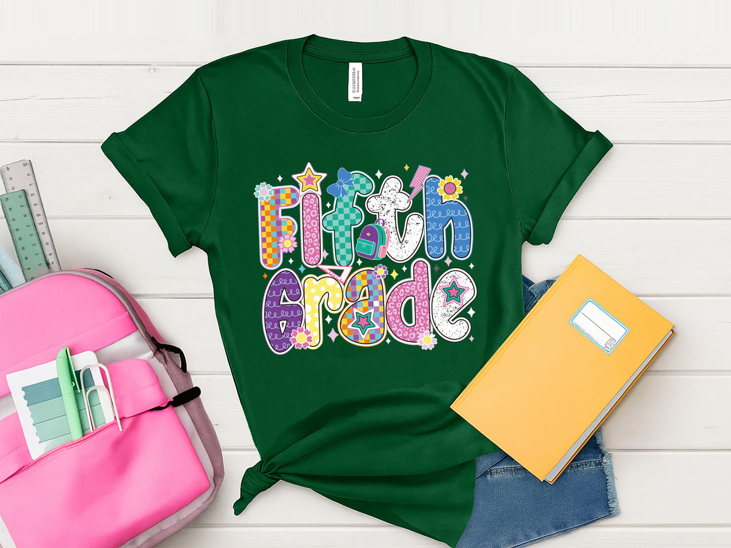 Fifth Grade, Back to School Preppy Sublimation