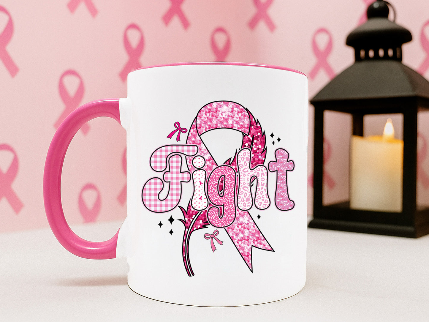 Fight - Preppy Breast Cancer Sublimation Print