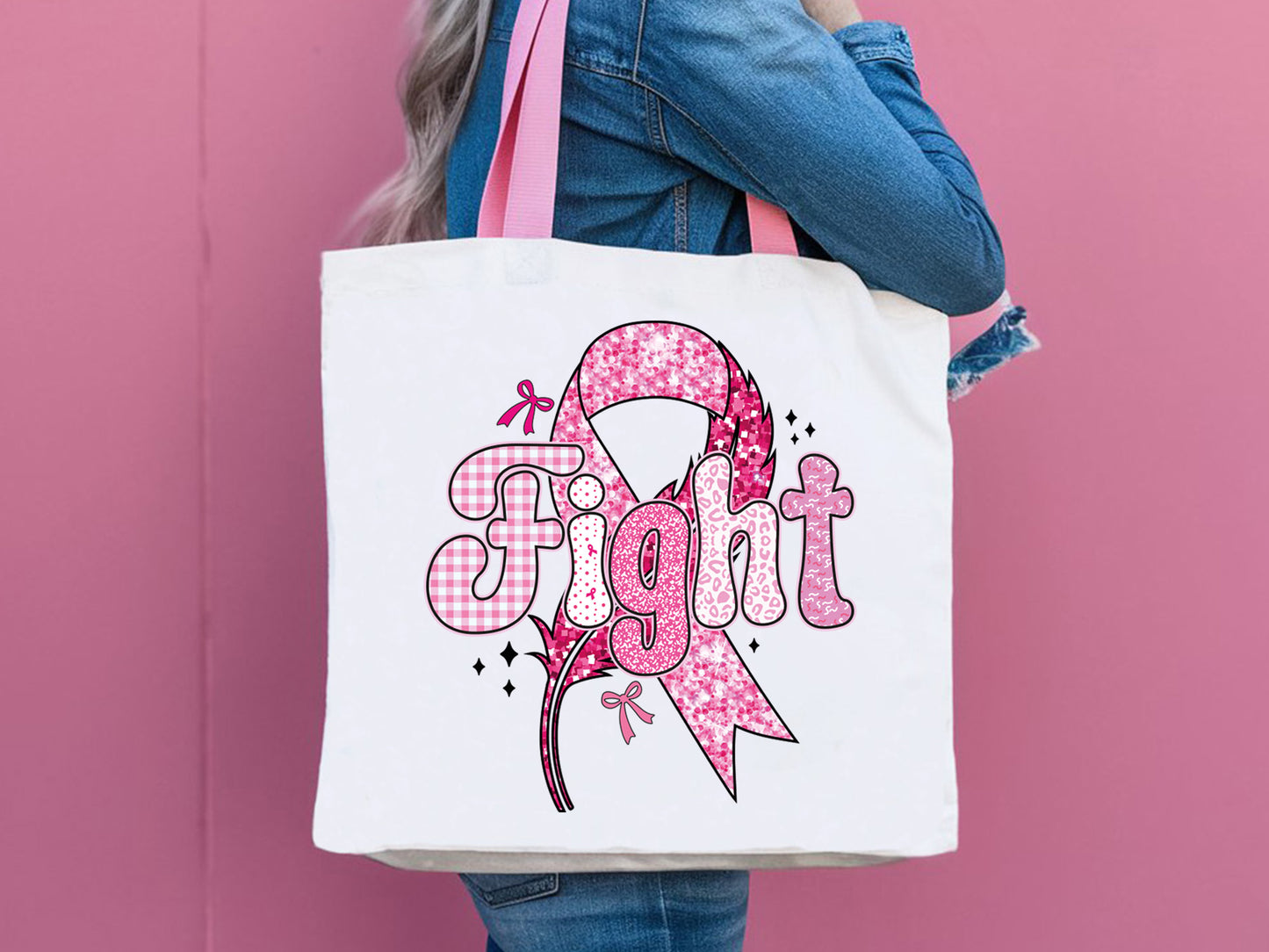 Fight - Preppy Breast Cancer Sublimation Print