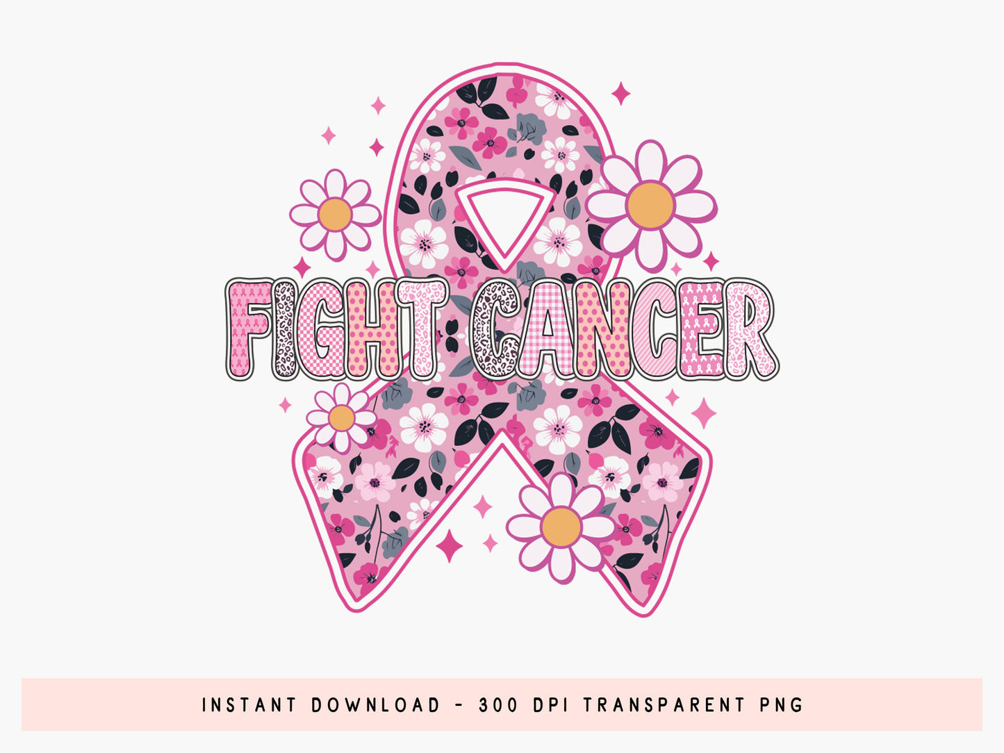 Fight Breast Cancer Preppy Sublimation Transfer