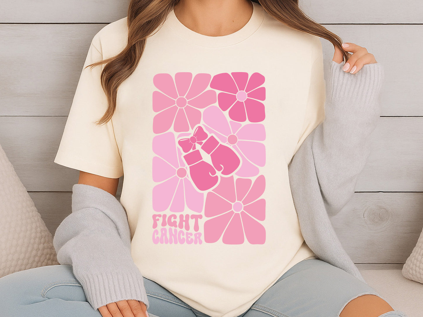 Fight Cancer Boho Floral SVG Cut File