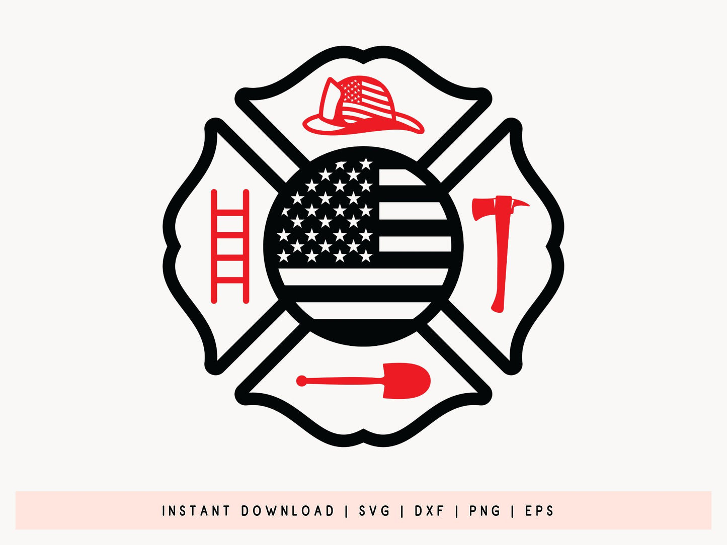Firefighter Badge SVG Vector