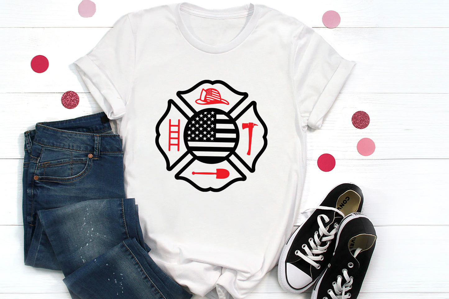Firefighter Badge SVG Vector