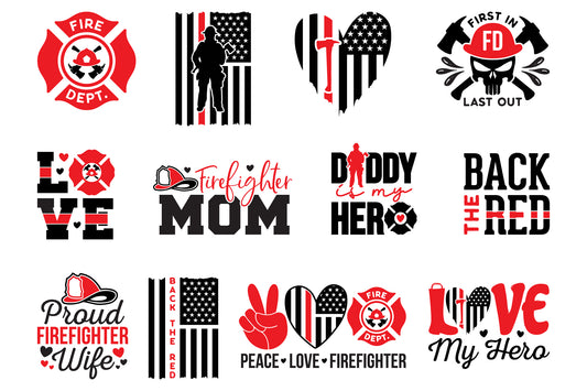 Firefighter SVG Designs Bundle