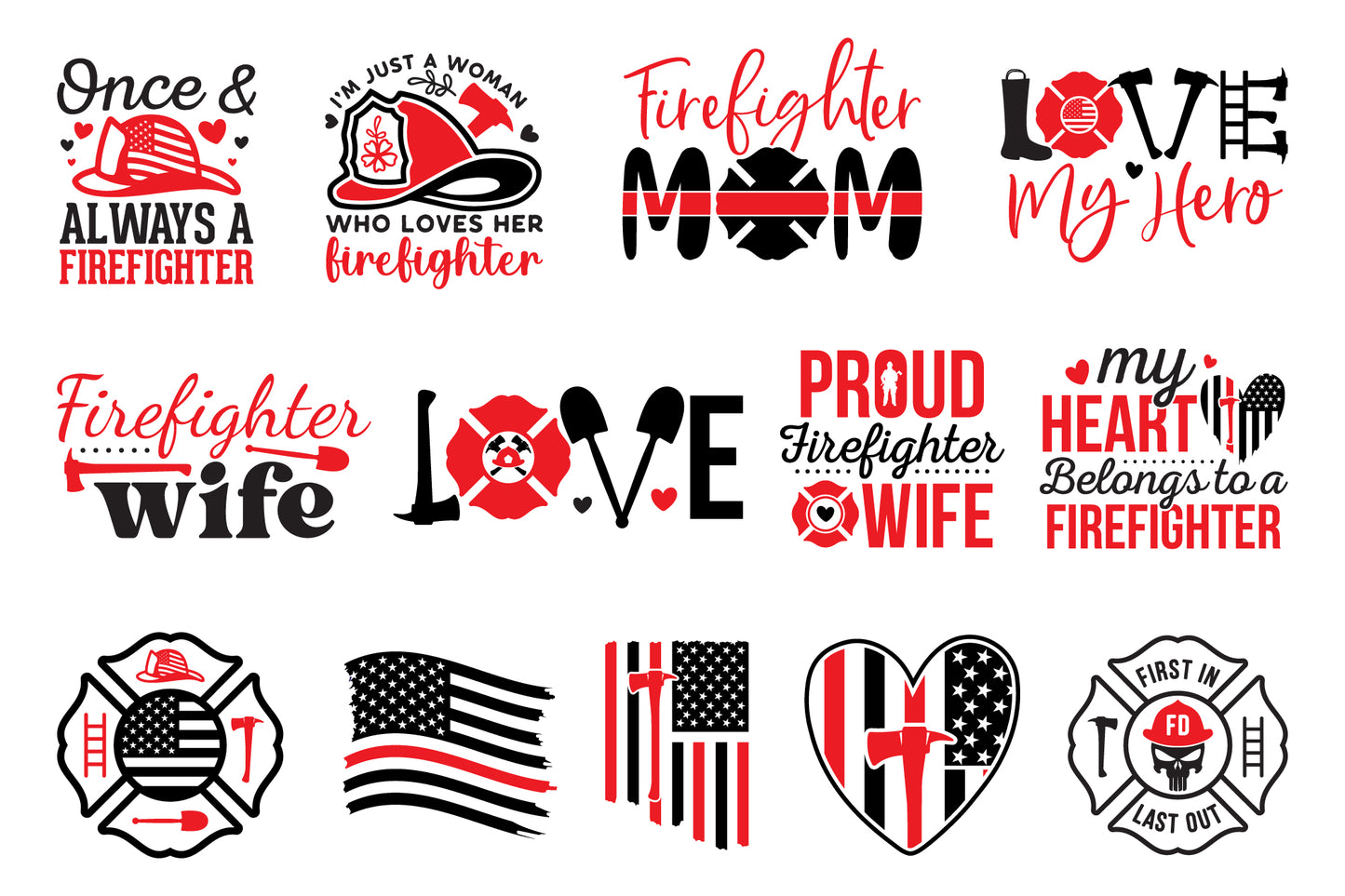 Firefighter SVG Designs Bundle