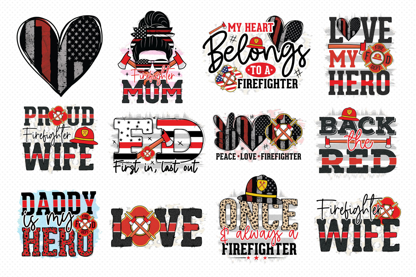Firefighter Sublimation Designs Bundle