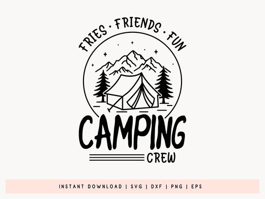 Fires Friends Fun Camping Crew SVG Vector