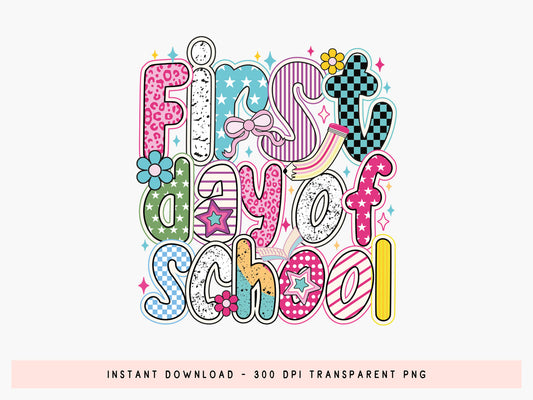 First Day of School, Preppy Back to School Sublimation