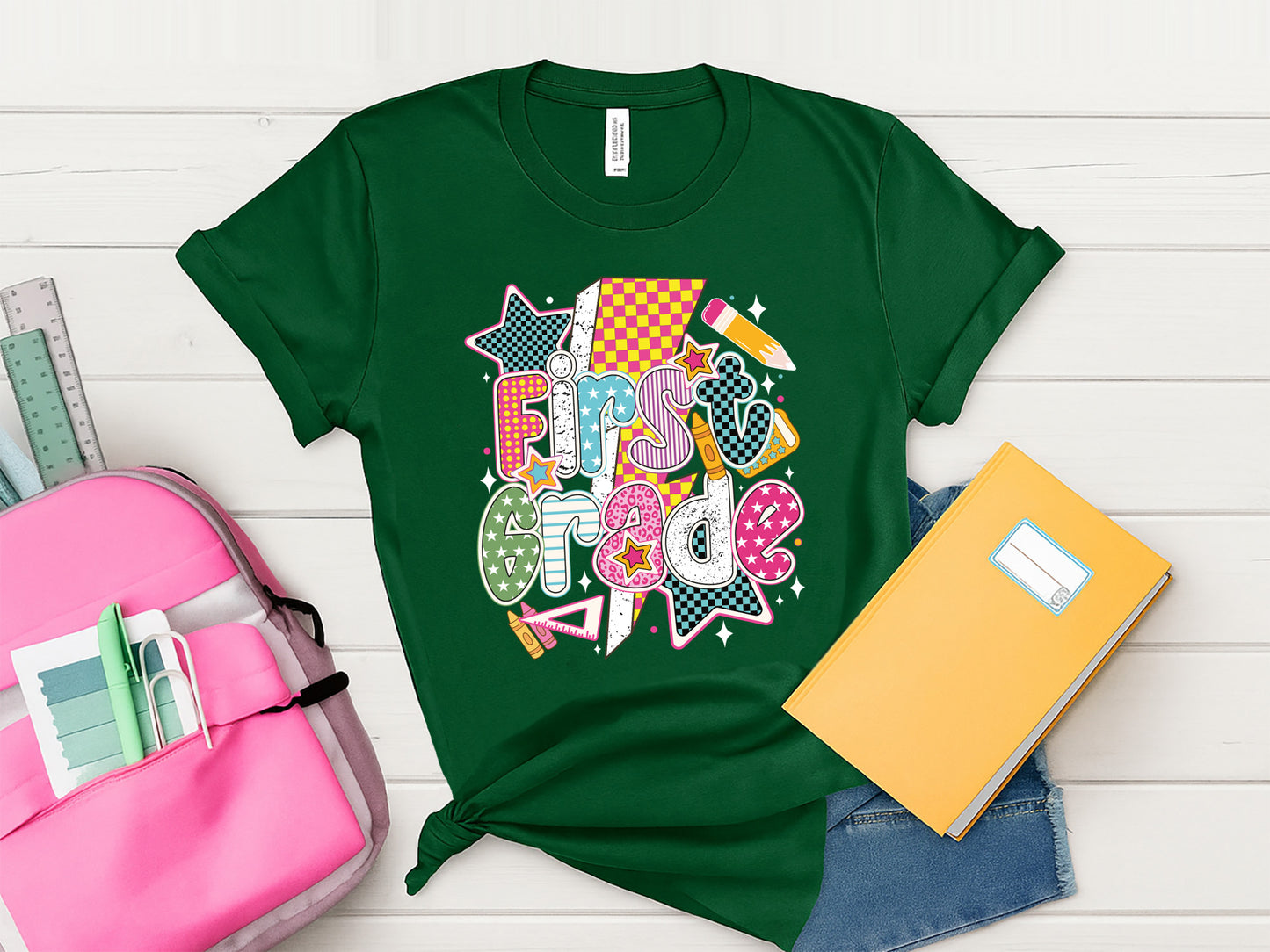 First Grade, Preppy Back to School PNG Sublimation