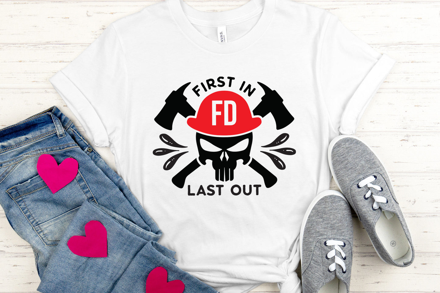 First In Last Out, Firefighter Skull SVG