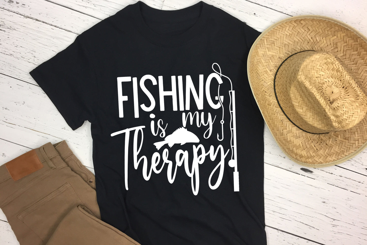 Fishing is My Therapy SVG Cut File