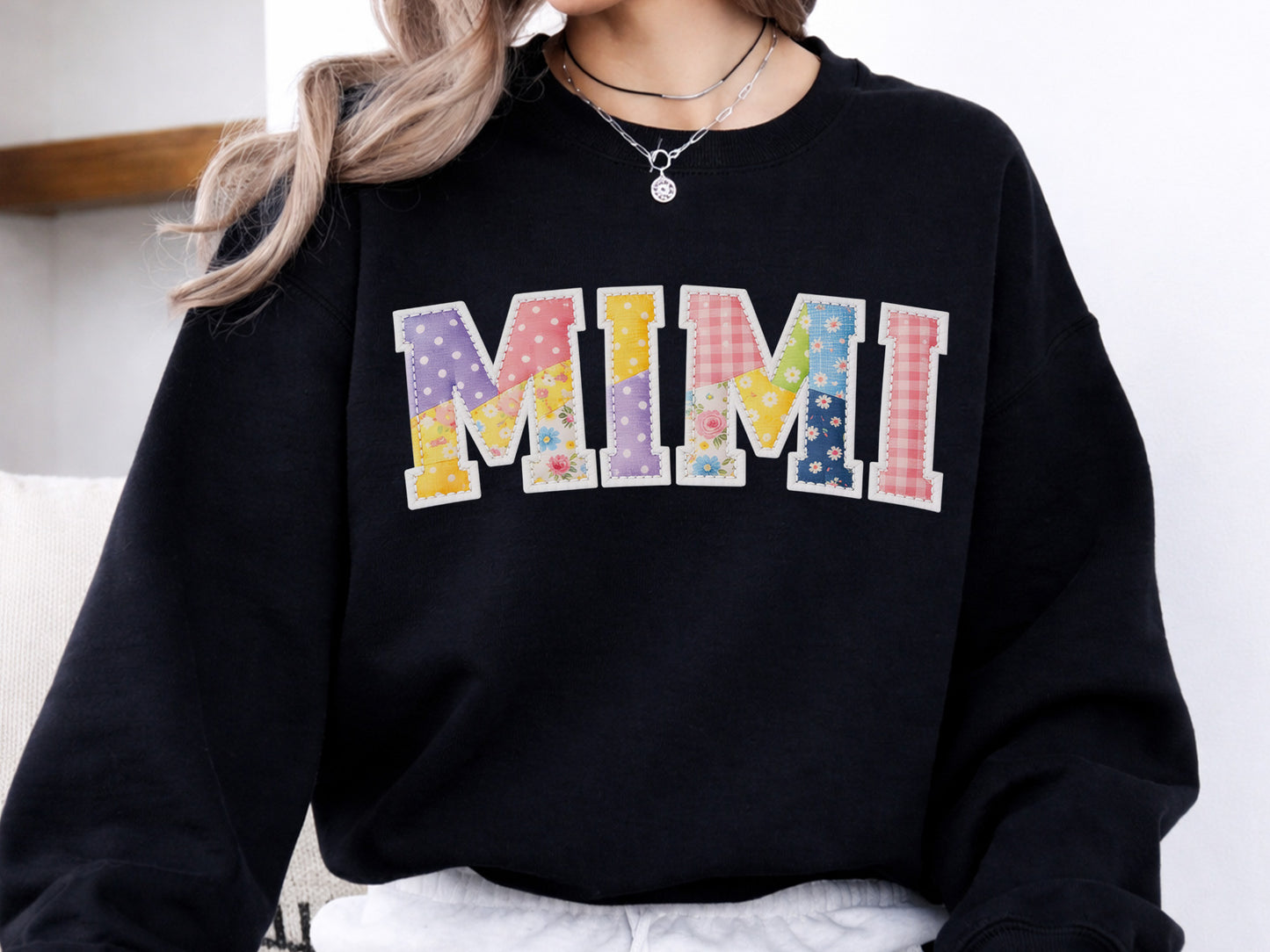 Floral Patchwork Mimi PNG Sublimation Design