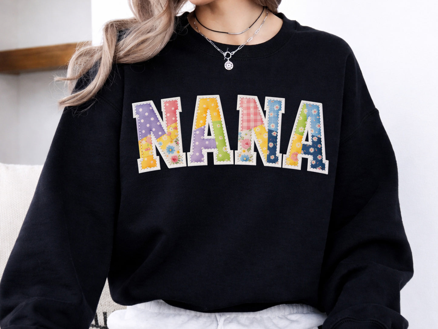 Floral Patchwork Nana Sublimation Design