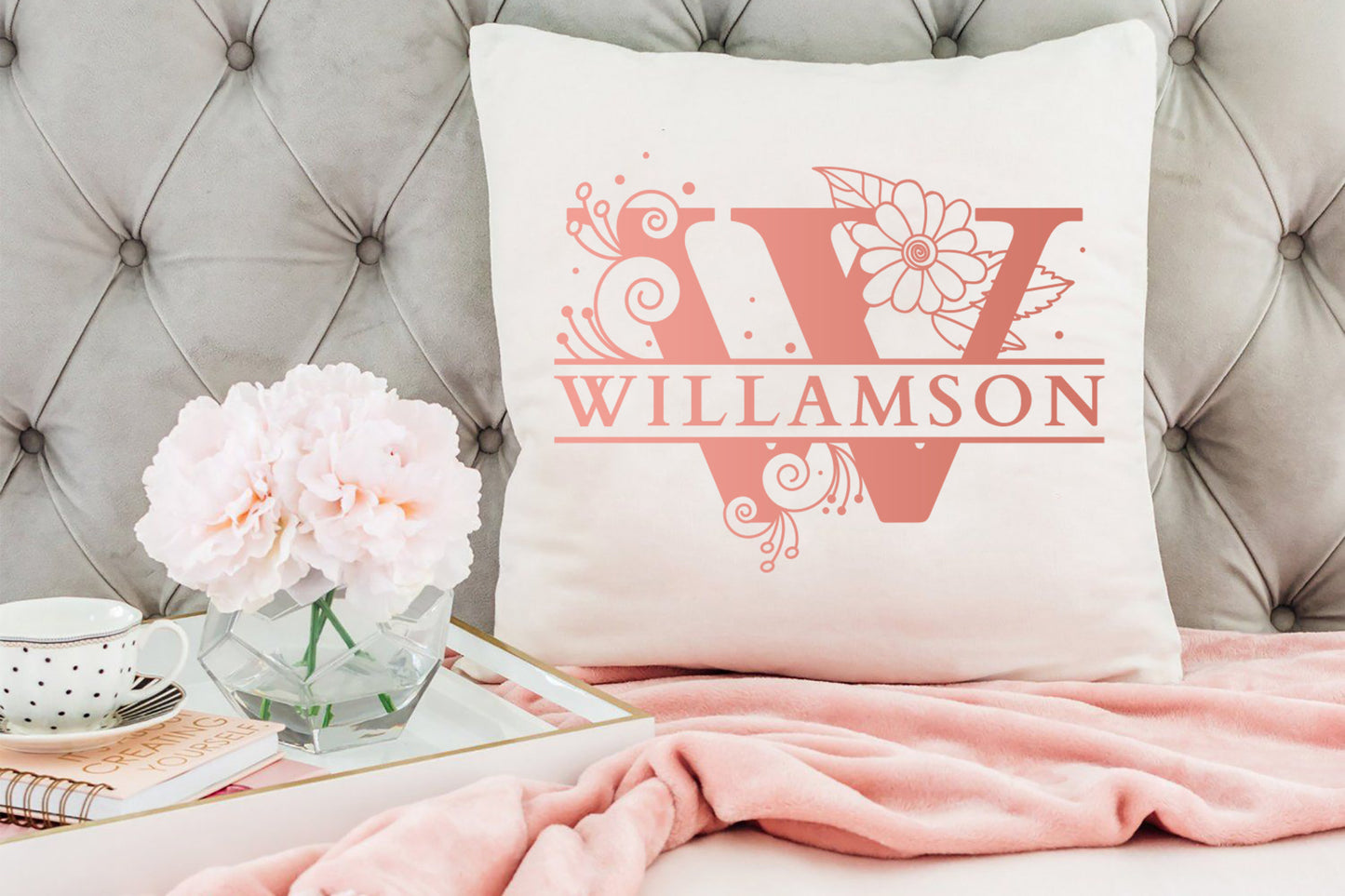 Floral Split Alphabet Monogram SVG Bundle