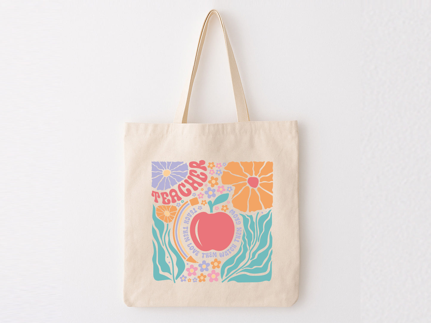 Floral Teacher Teach Them Love Them Watch Them Grow SVG