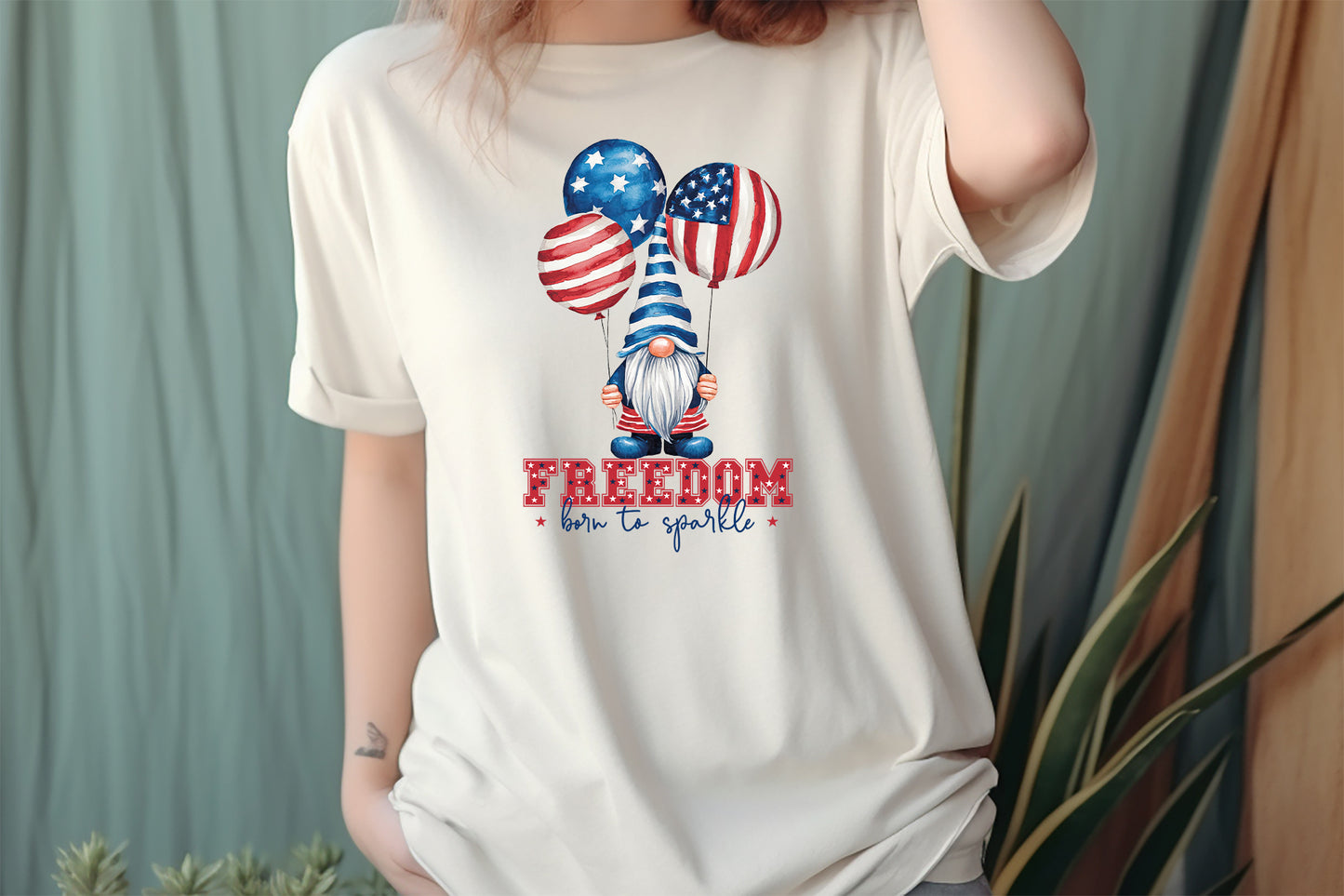 Freedom Born to Sparkle, Gnome 4th of July Sublimation