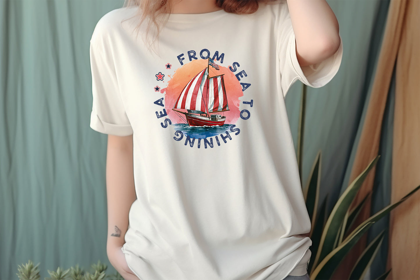 From Sea to Sea Shining, 4th of July PNG Sublimation
