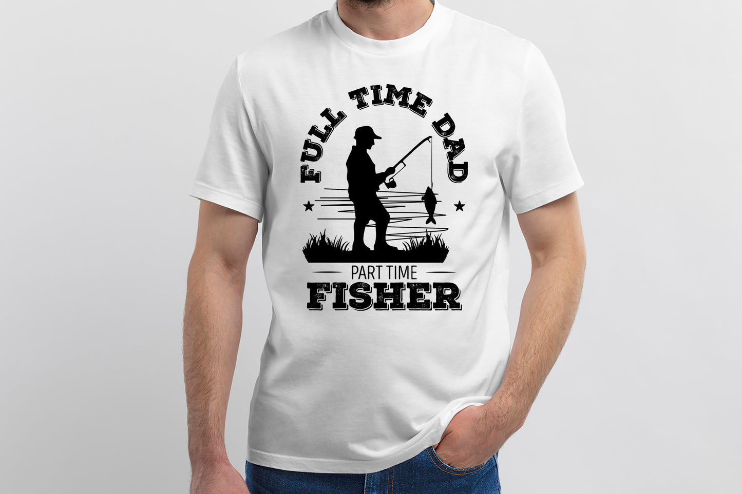 Full Time Dad Part Time Fisher, Father's Day Fishing SVG