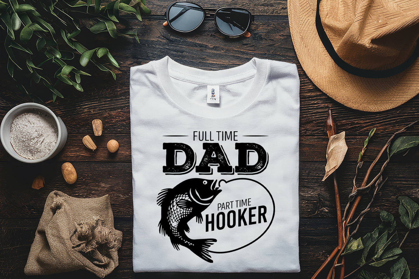 Full Time Dad Part Time Hooker, Fathers Day Fishing SVG