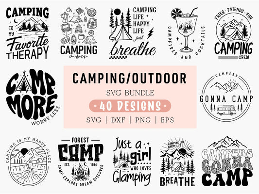 Funny Camping / Outdoor SVG Designs Bundle