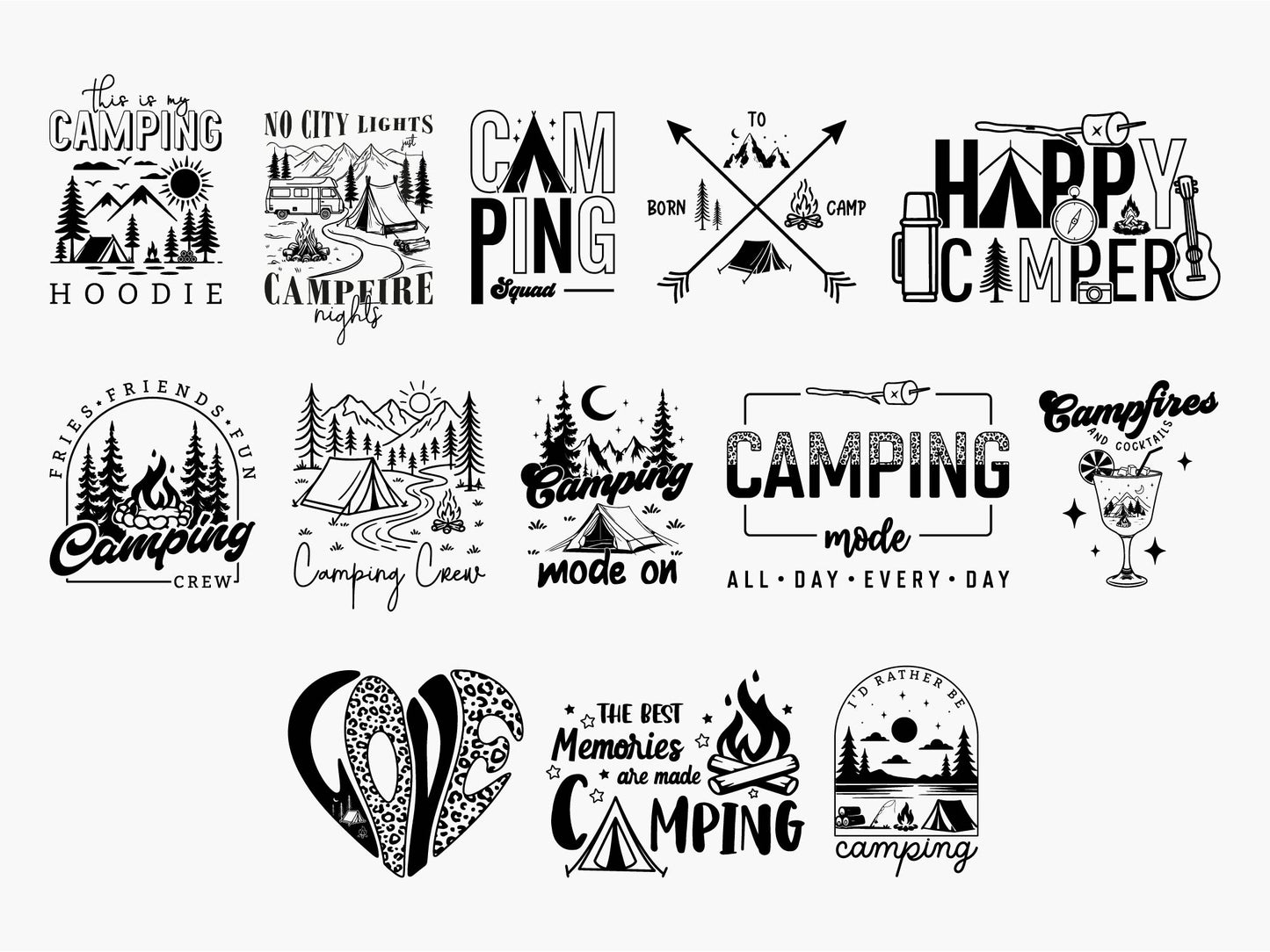 Funny Camping / Outdoor SVG Designs Bundle