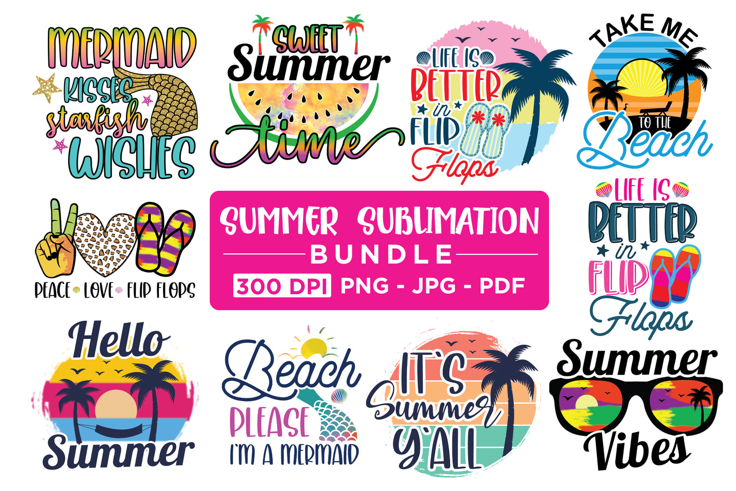 Funny Summer Sublimation Bundle