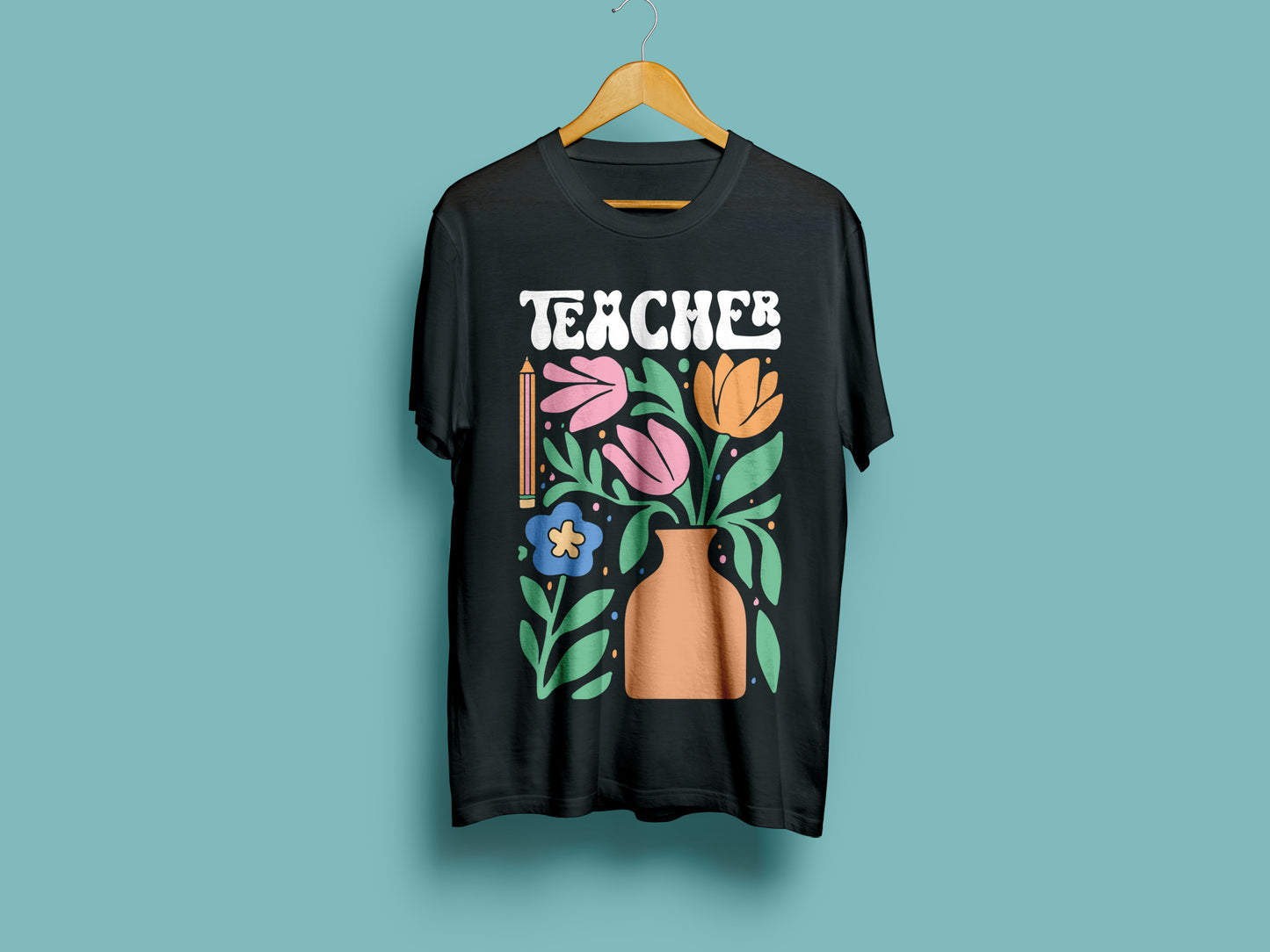 Funny Teacher Boho Flower SVG Cut File