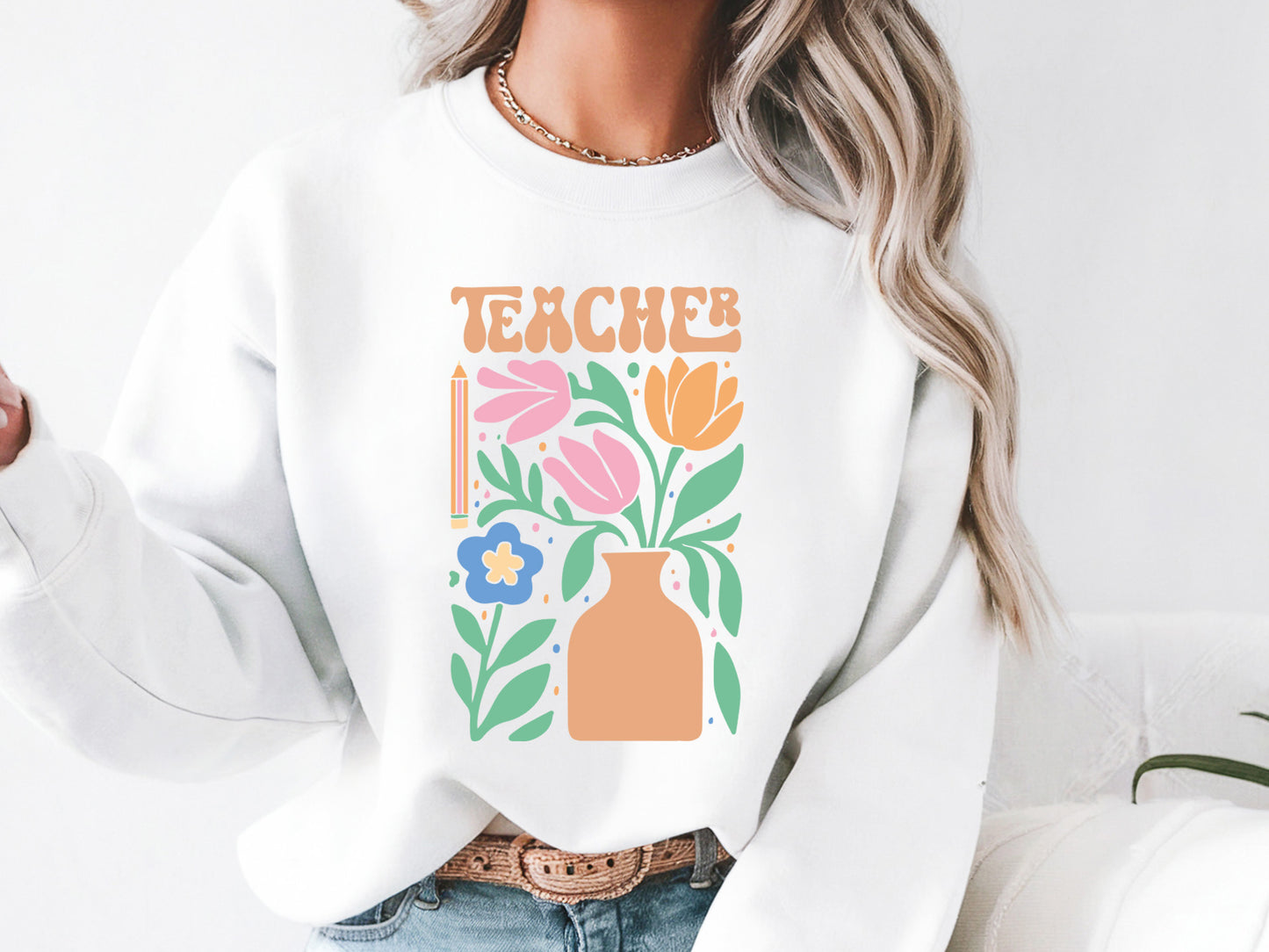 Funny Teacher Boho Flower SVG Cut File