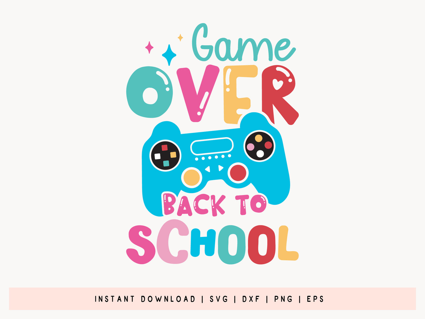 Game Over Back to School SVG Design