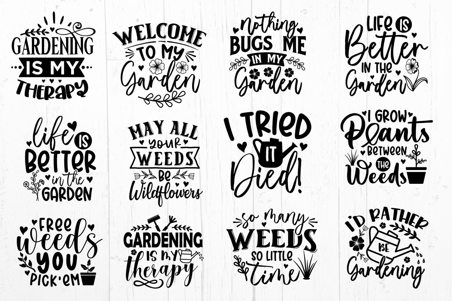 Gardening SVG Designs Bundle