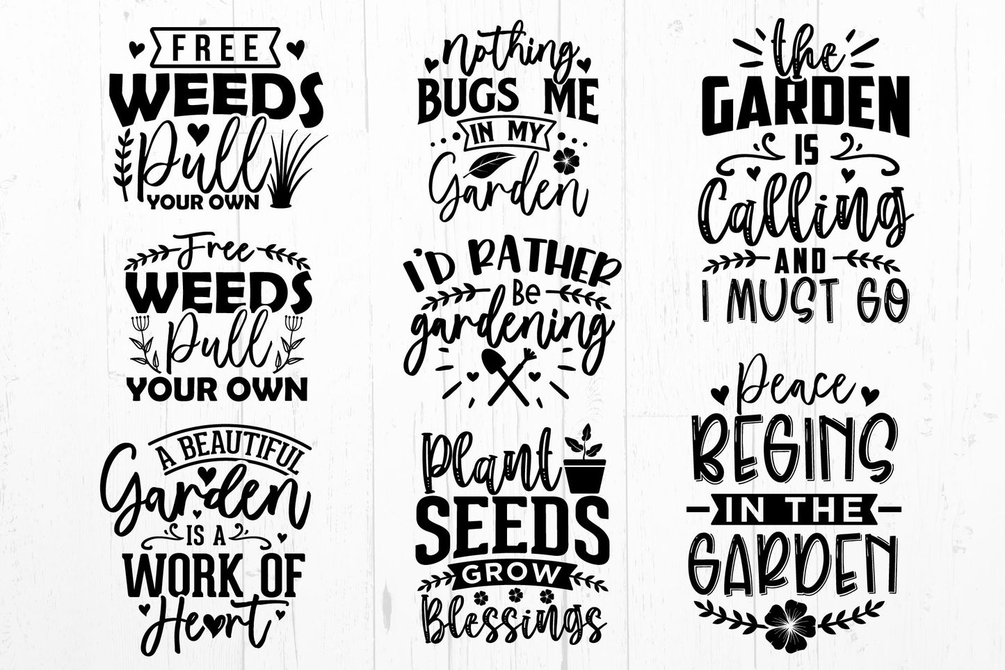 Gardening SVG Designs Bundle
