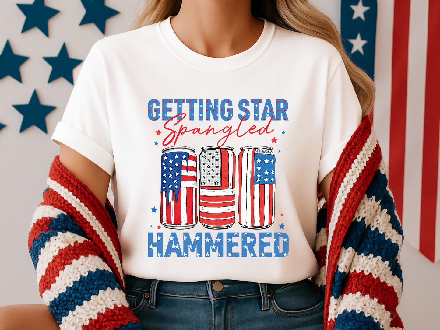 Getting Star Spangled Hammered, 4th of July PNG