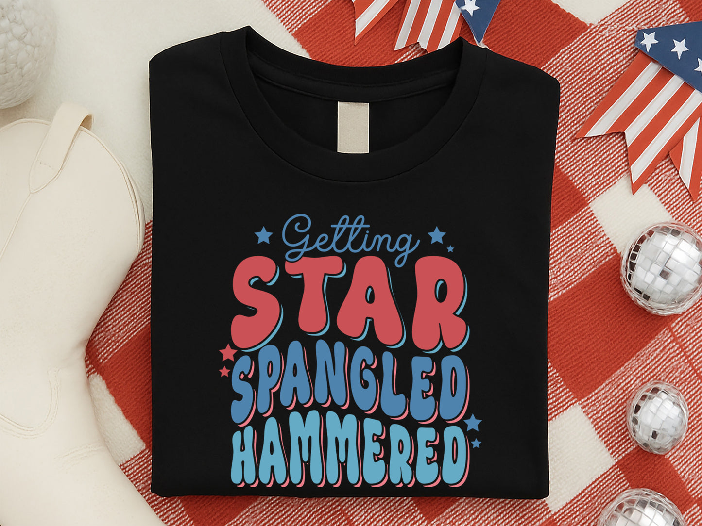 Getting Star Spangled Hammered, Retro 4th of July SVG