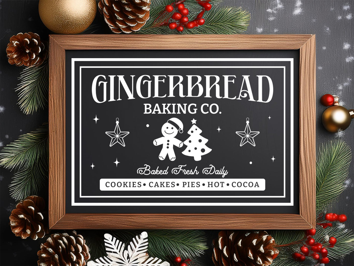 Gingerbread Baking Co - Farmhouse Christmas sign SVG