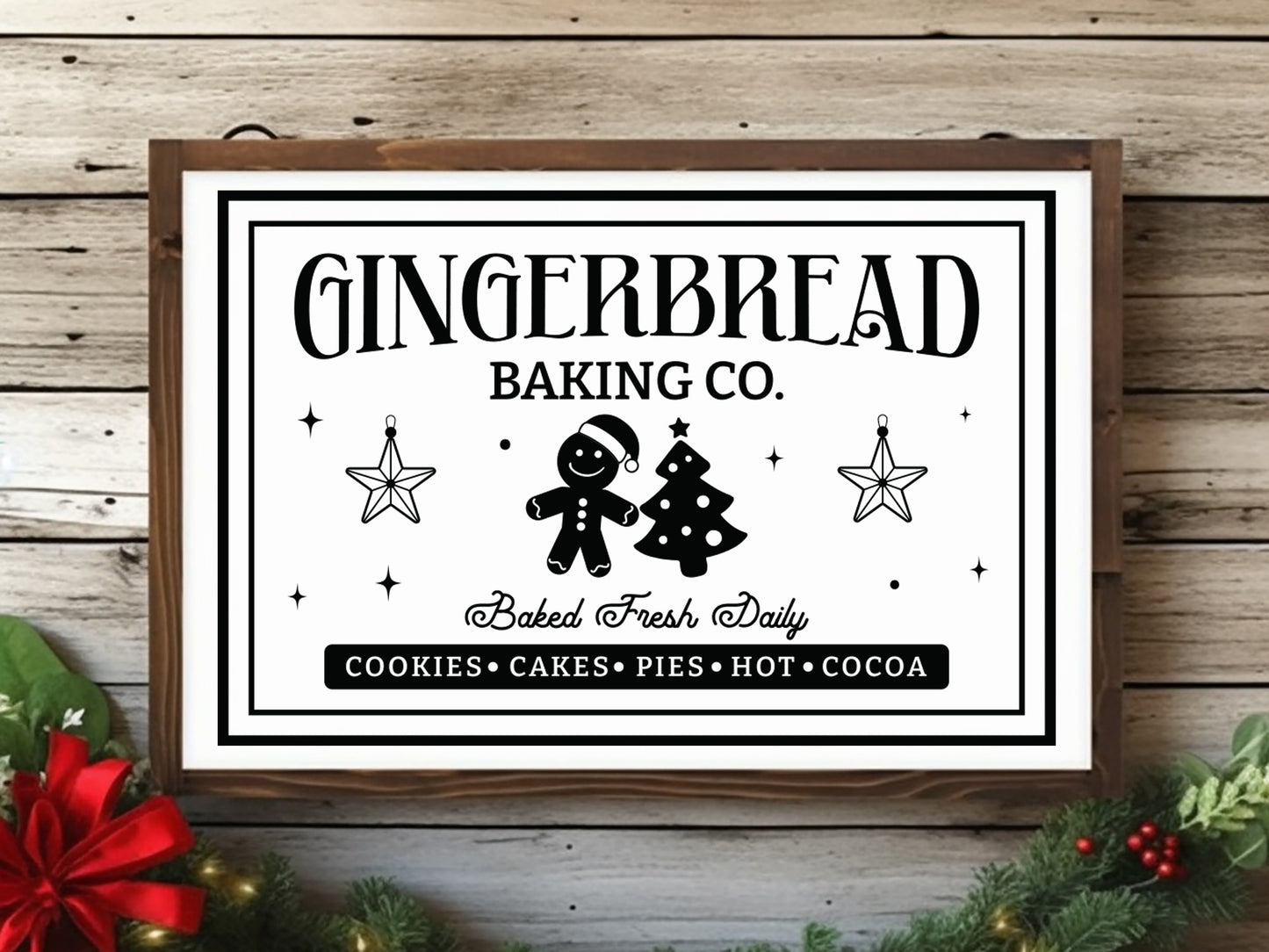 Gingerbread Baking Co - Farmhouse Christmas sign SVG