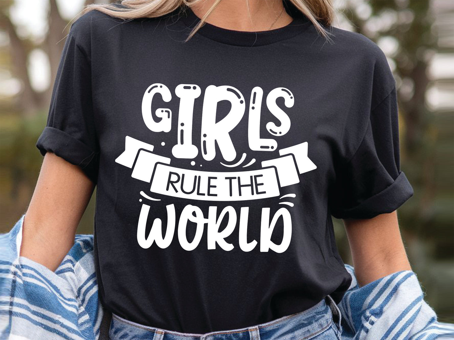 Girls Rule The Word - Unique Girl Power Graphic SVG