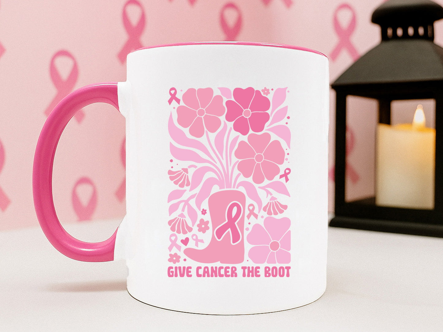 Give Cancer The Boot Boho Floral SVG Vector