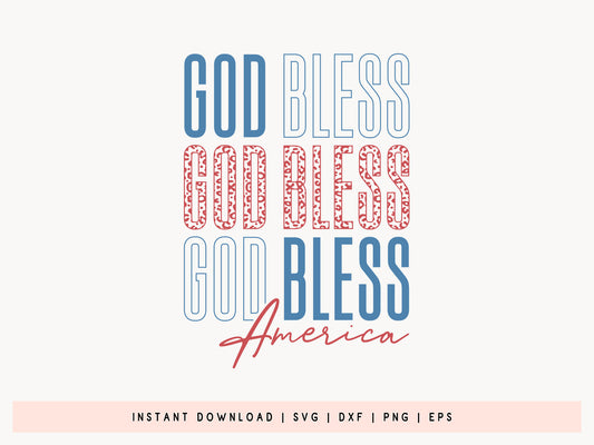 God Bless America, 4th of July SVG Design
