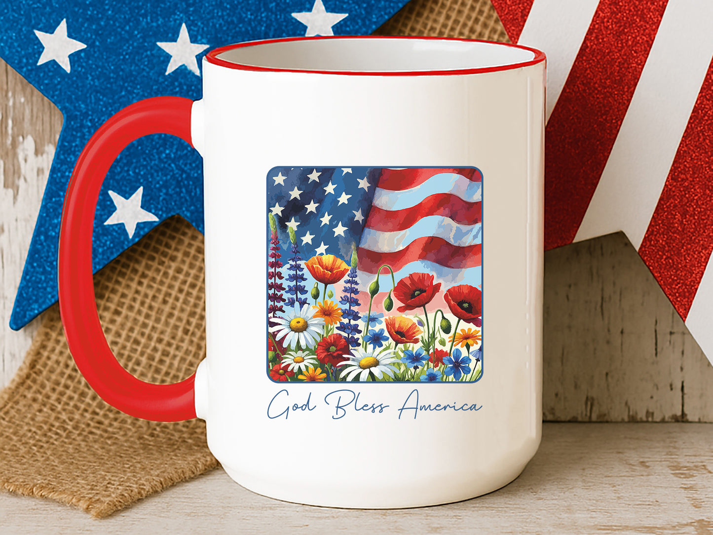 God Bless America, Fourth of July Flag Sublimation