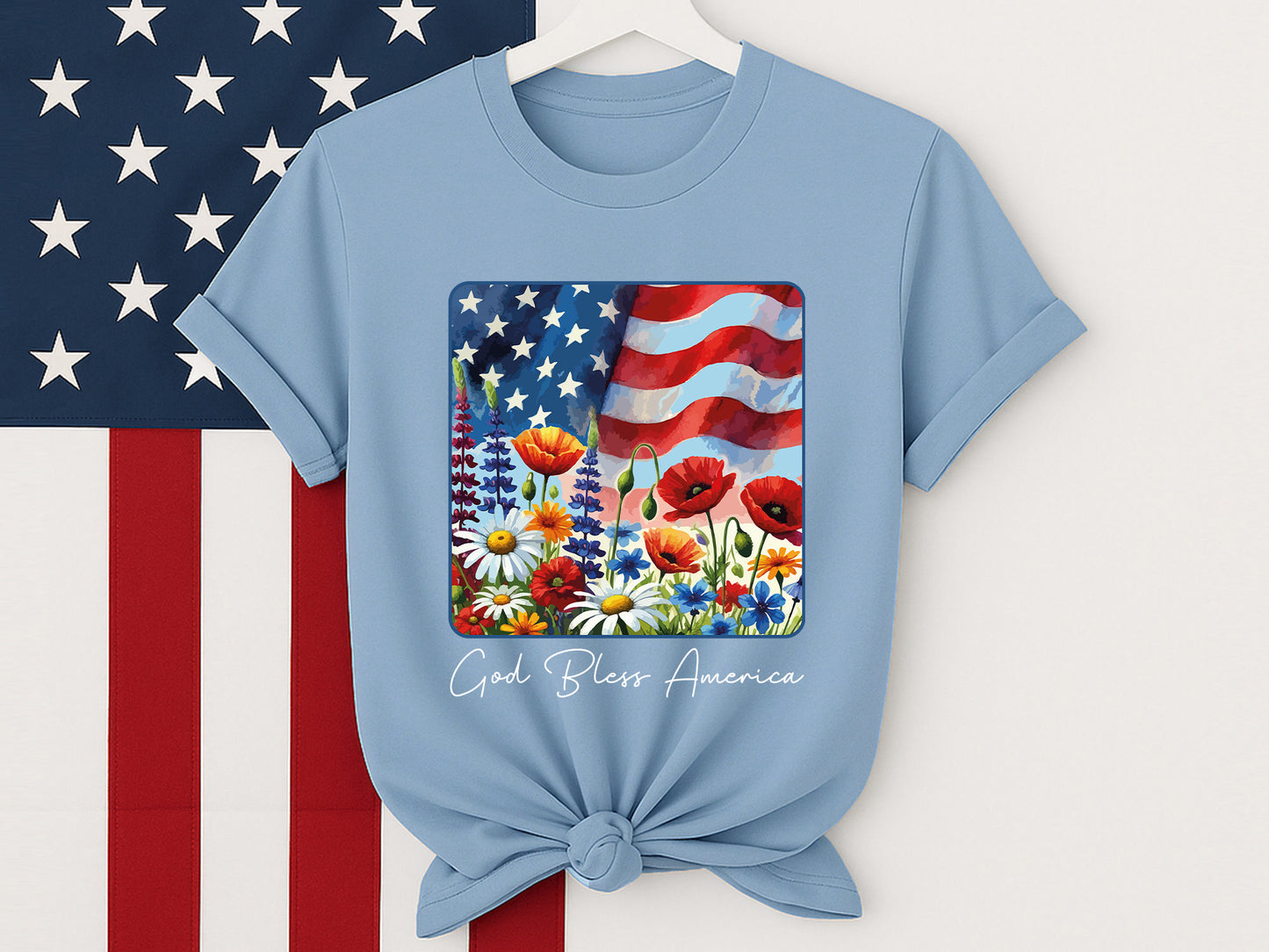 God Bless America, Fourth of July Flag Sublimation