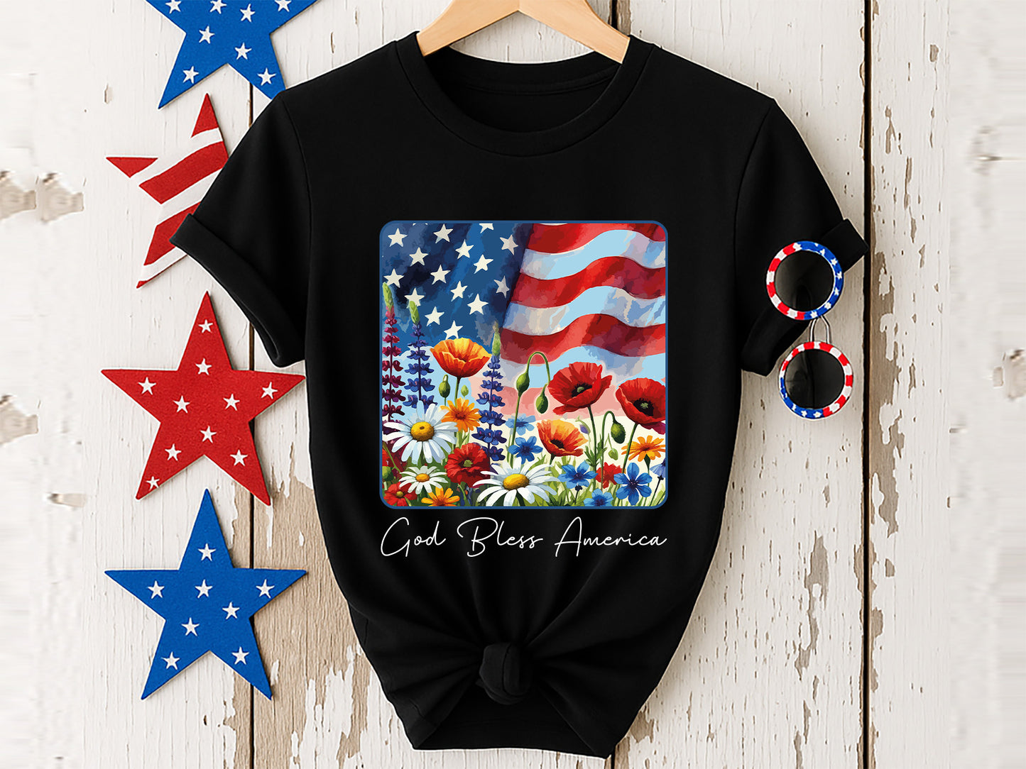 God Bless America, Fourth of July Flag Sublimation