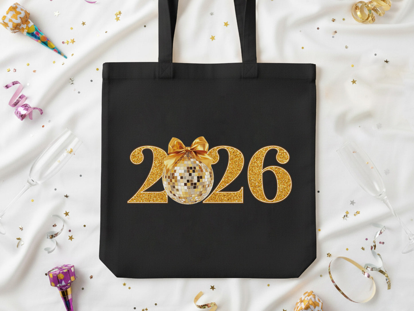 Gold Glitter Coquette 2026 New Year Sublimation