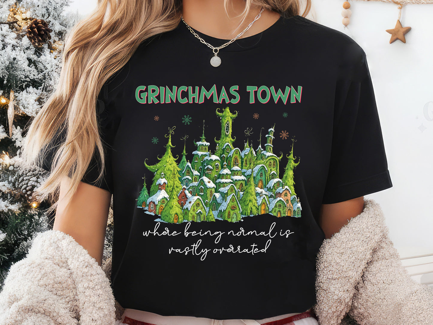 Grinchmas Town, Christmas Sublimation Print