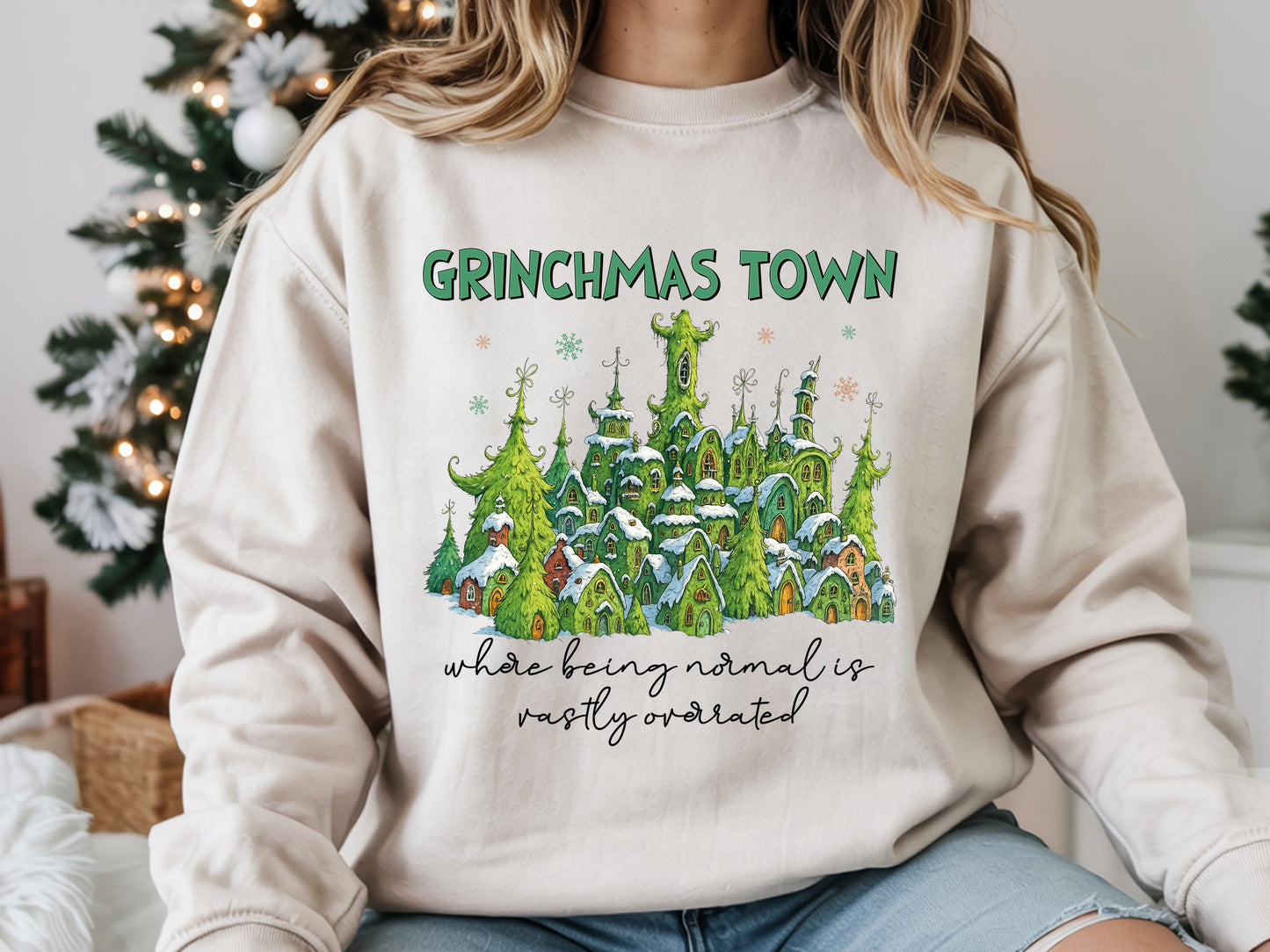 Grinchmas Town, Christmas Sublimation Print