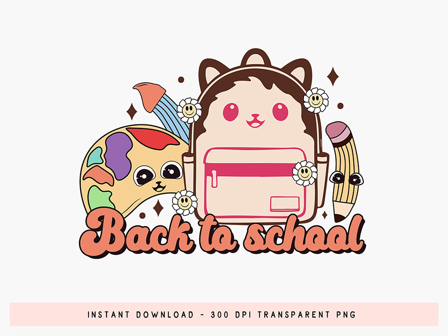 Groovy Back to School Sublimation Design
