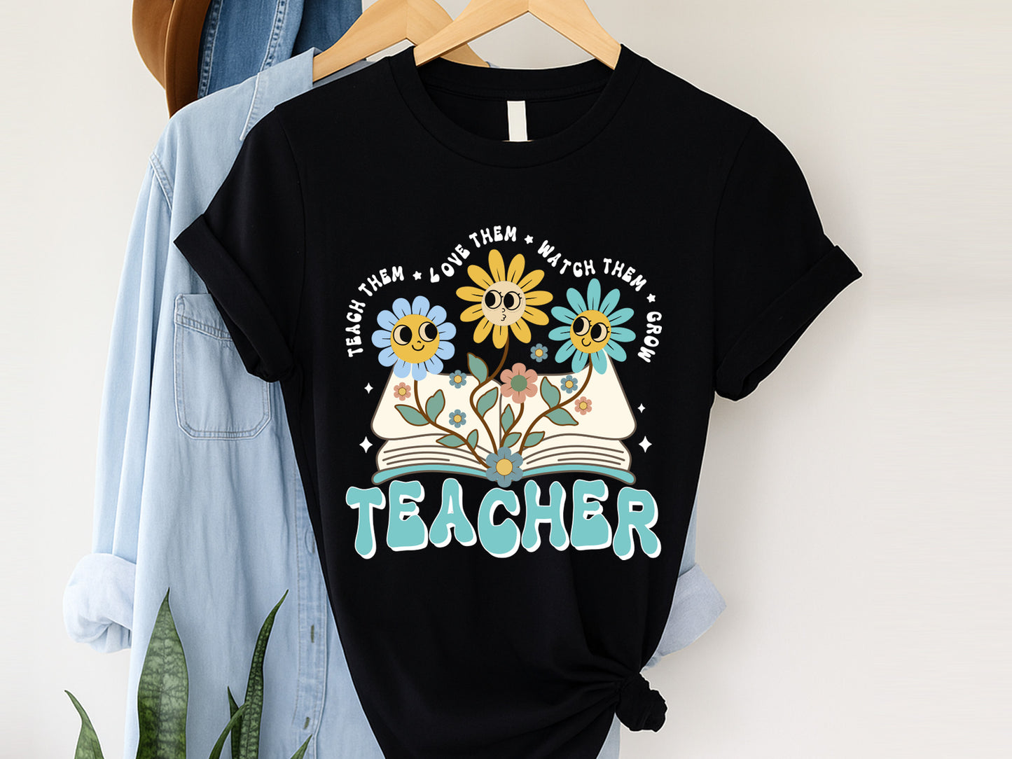 Groovy Teacher Teach Them Love Them Watch Them Grow PNG
