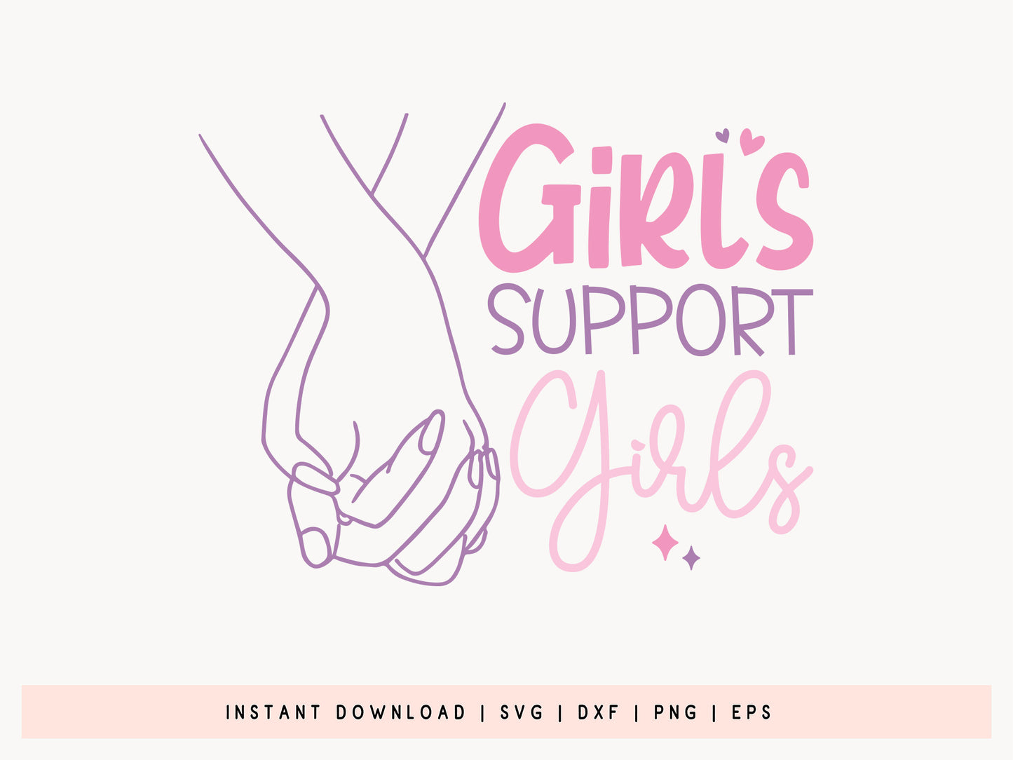 Hand-Lettered Girls Support Girls Design SVG