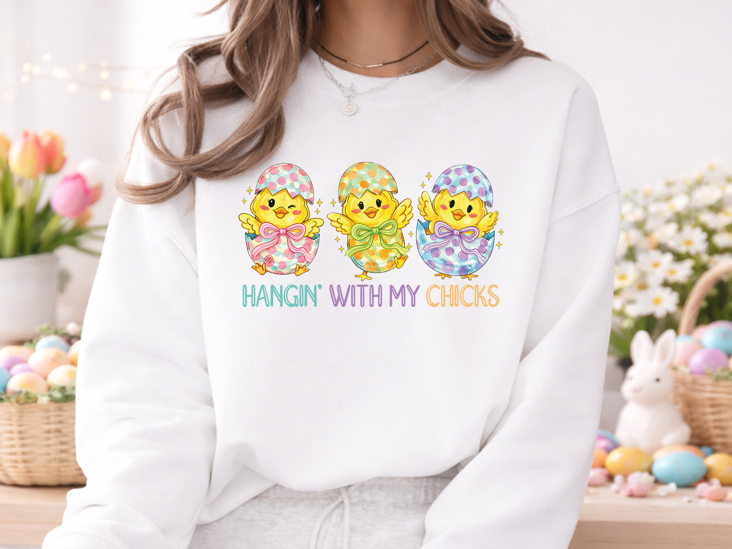 Hangin' with My Chicks, Preppy Easter Chick PNG
